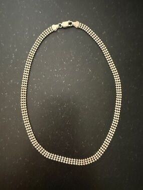 Vintage Boma Italy 925 Sterling Silver Beaded Chain Collar Choker Necklace
